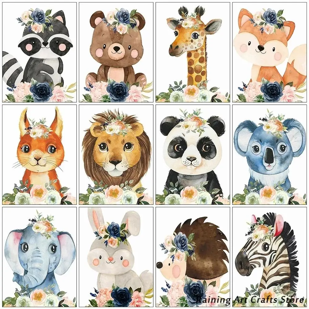 

5D Diy Diamond Painting Full Drill Cartoon Panda Embroidery Cross Stitch Kits Animal Mosaic Pictures Handicraft Home Decoration