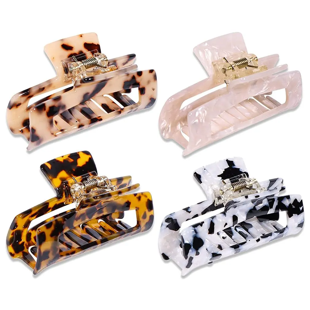 

Acetate Hair Clips Tortoise Shell Tooth Clip Leopard Pattern Stylish Hair Accessories For Women Girls