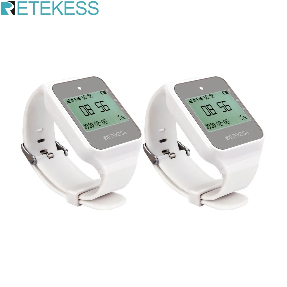 

2 шт. беспроводной приемник часов Retekess TD108 433 МГц ресторанный пейджер система вызова официанта обслуживание клиентов для заводского стомато...