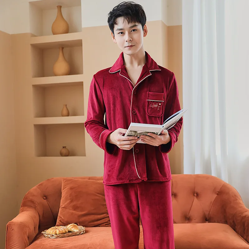Long Sleeve Pajamas Autumn Trousers Suit Fashion Pyjama Set Large Size Nightwear Home Service House Nightdress Costume Outfit