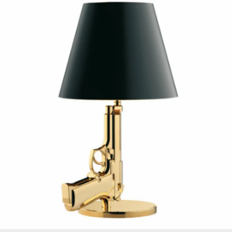 

Gold Plated Pistol Lamp Hotel Bedside Library Creative Minimalist Modern Pistol Lamp Decoration Living Lamp Table Lamp Modern
