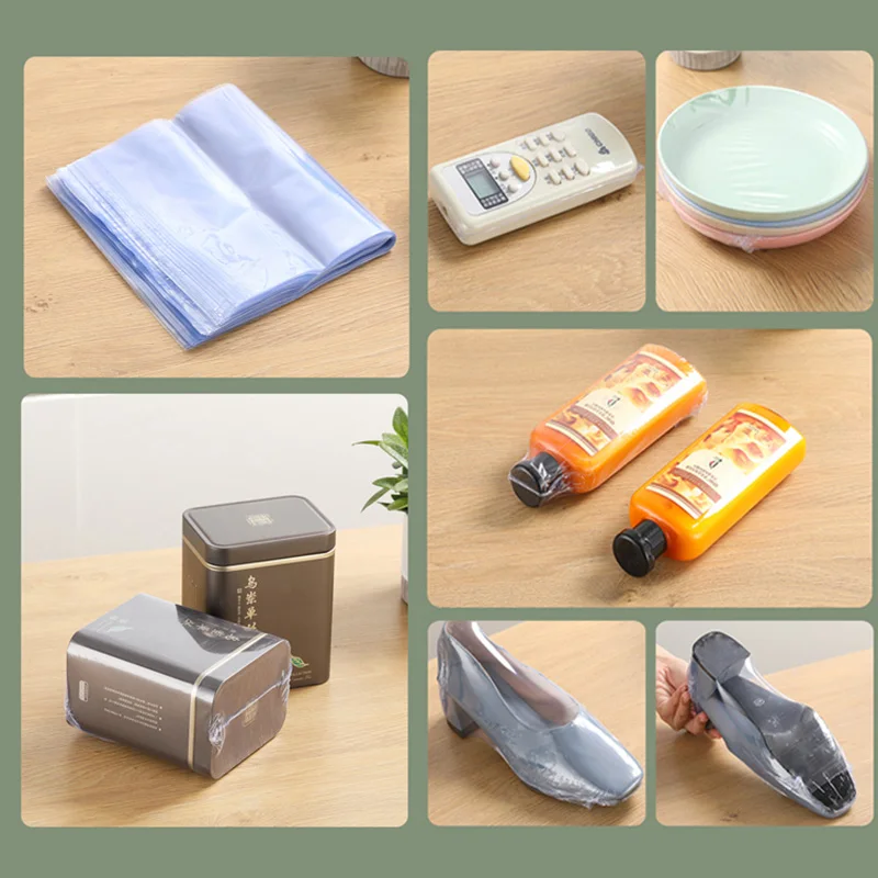 

100pcs Heat Shrinkable Film Shoes Bag Transparent Sealing Film Dustproof TV Air Condition Remote Control Waterproof Storage Bag