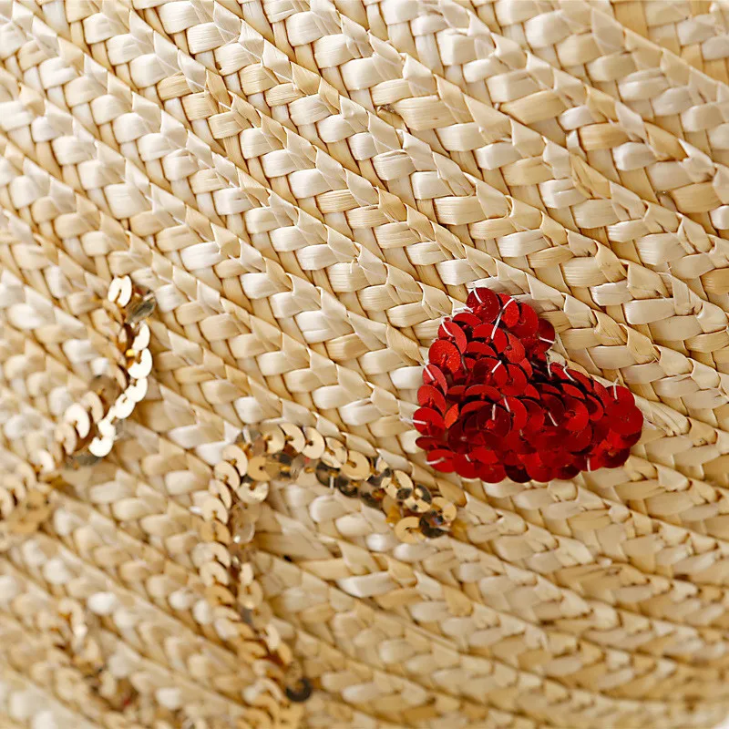 Женская соломенная сумка с блестками XMESSUN Пляжная плетеная ручной работы буквами