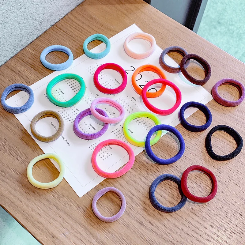 

50-100PCS Diameter 4cm Hair Scrunchy For Women Hair Bands Elastic Seamless Link Rope Hair Accessories Headdress Hair Ties