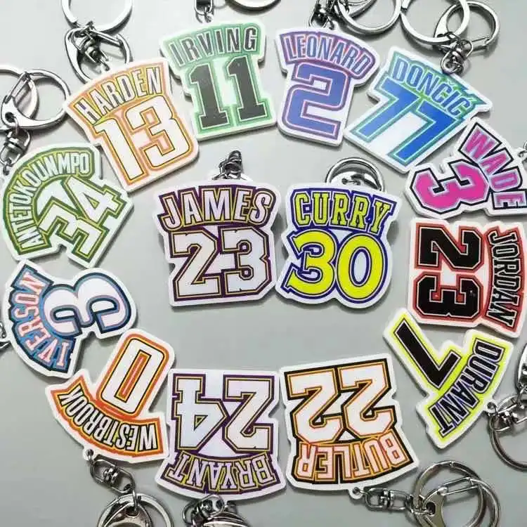 

Acrylic Number 30 23 24 11 77 Wade Irving James Key Chain Ring Keychains Basketball Star Player Cheap Souvenirs Widget Pendant