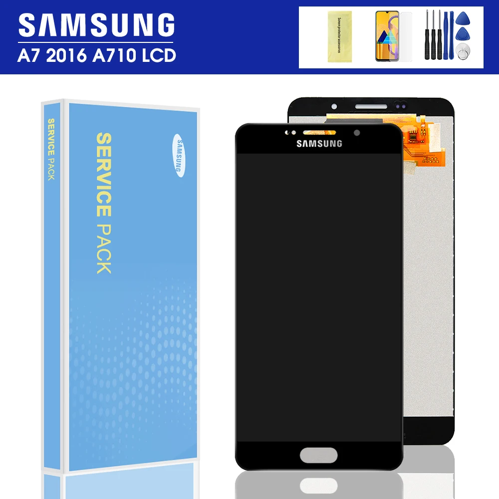100% протестированный дисплей A7 2016 для Samsung Galaxy A710 A710F A710M A700K A7100 ЖК сенсорный экран