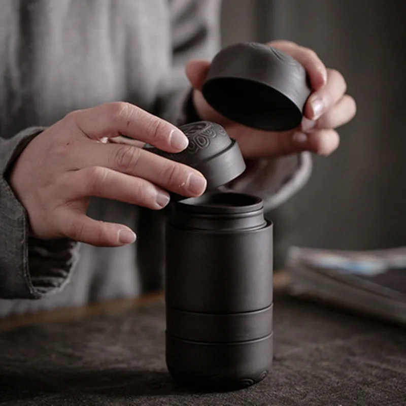 TANGPIN чайный сервиз из фиолетовой глины с 4 чашками портативный набор для