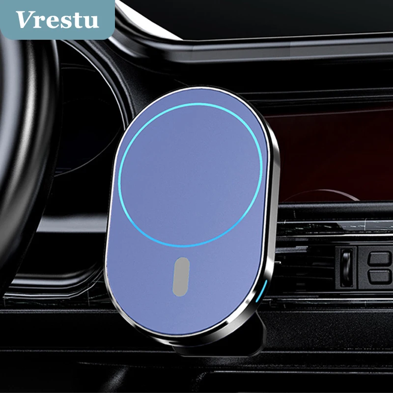 

15W Wireless Charger Stand Mobilephone Car Mount Magnetic Suction Holder Fast Charging Adapter for iPhoe 12 Pro 12 Pro Max Dock