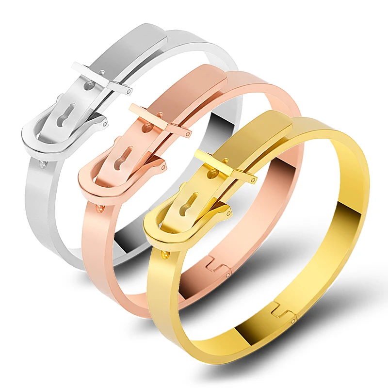 Панк наручные Пряжка Браслеты для пояса & браслеты Для женщин Нержавеющая сталь