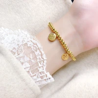 yun ruo rose gold fortunate chinese word elastic bracelet woman birthday gift 316 l titanium steel jewelry not change color
