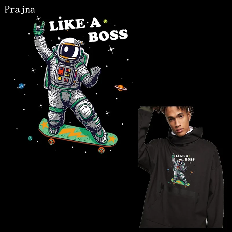 Prajna нашивка с НЛО астронавт железо на переноске виниловые термальные патчи для