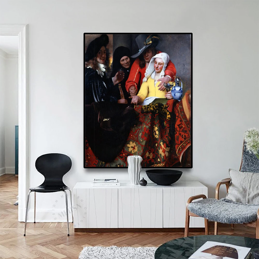 

Cassisy Canvas Art Oil Painting《The procuress,1656》Johannes·Vermeer Poster Picture Wall Decor Modern Home Living room Decoration