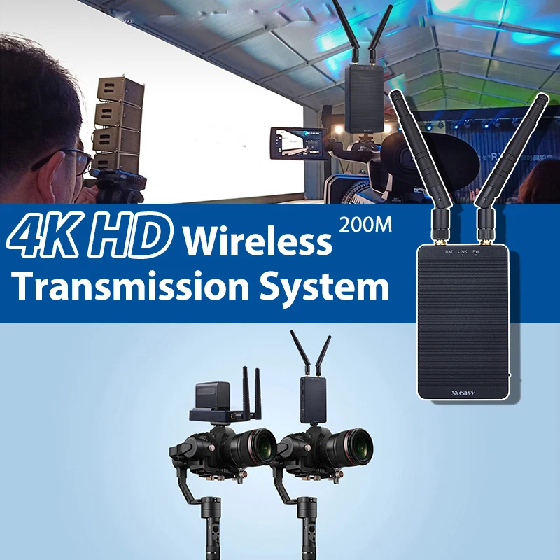 

Measy Tour T1 4K HD 656 Feet Wireless HDMI-compatible Transmission 5G Transmitter Receiver Kit for Vlog Live Streaming Camera