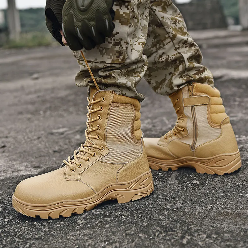 men High military oxford army boots Security dress shoes for winter fashion high combat man boot altos hightop Winter vintage
