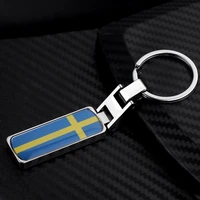 3d metal fashion sweden national flag keychain for volvo v70 xc60 s60 v60 v40 bmw audi car styling accessories wallet key chain