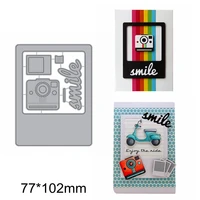 lovely camera film smile happy take photo frame metal cutting dies decorate paper scrapbooking craft embossing cards new dies