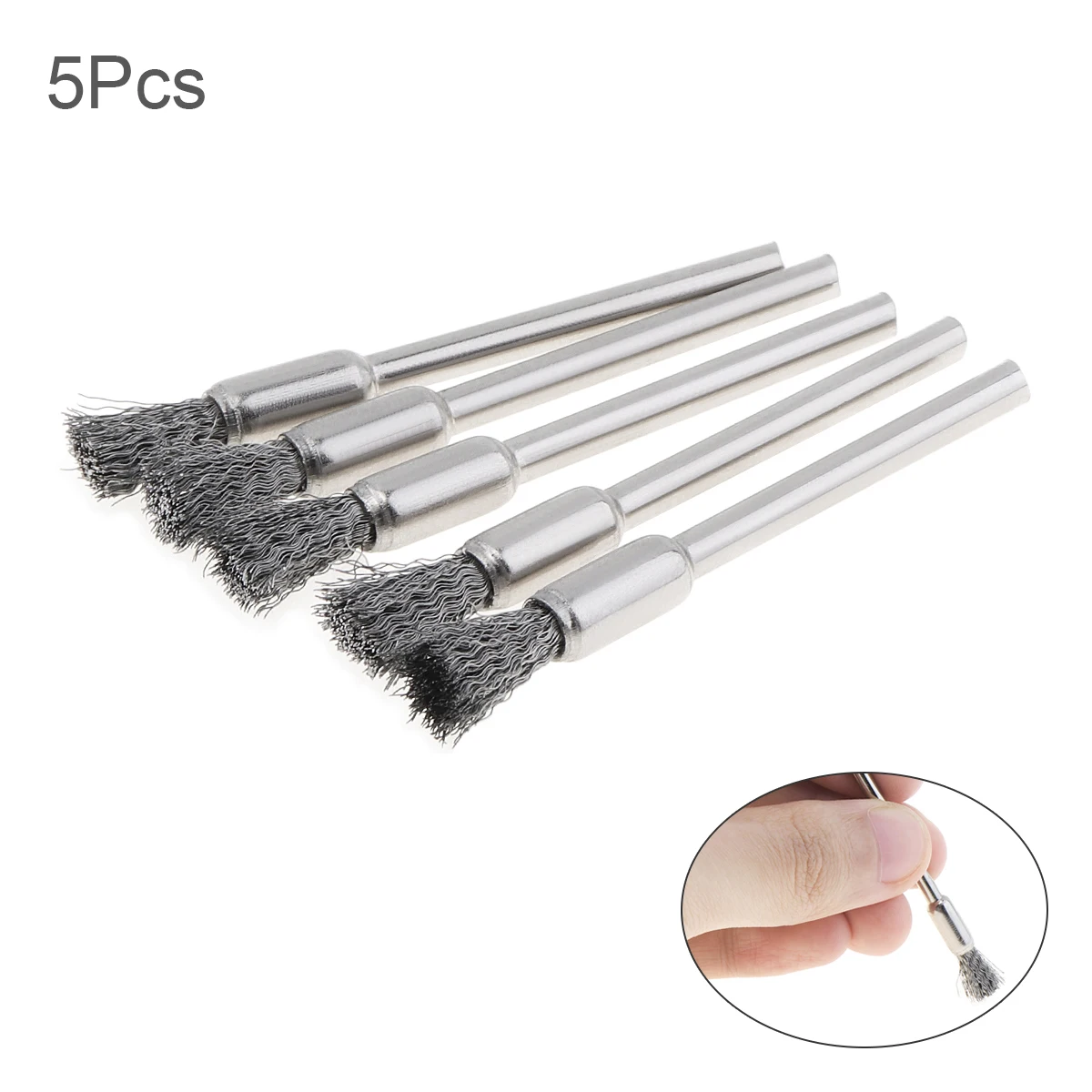 

5 Pcs Mini Stainless Steel Wire Wheels Brushes with Handle and Pen Shape for Polishing Rotary Tools Metal Rust Removal