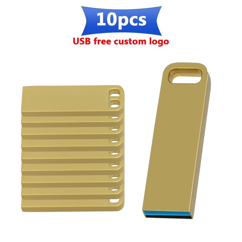 

bulk 10pcs free Custom logo USB Flash Drive 128GB 64GB 32GB 16GB USB 3.0 Pen Drives Stick U Disk USB Flash Drive for Waterproof