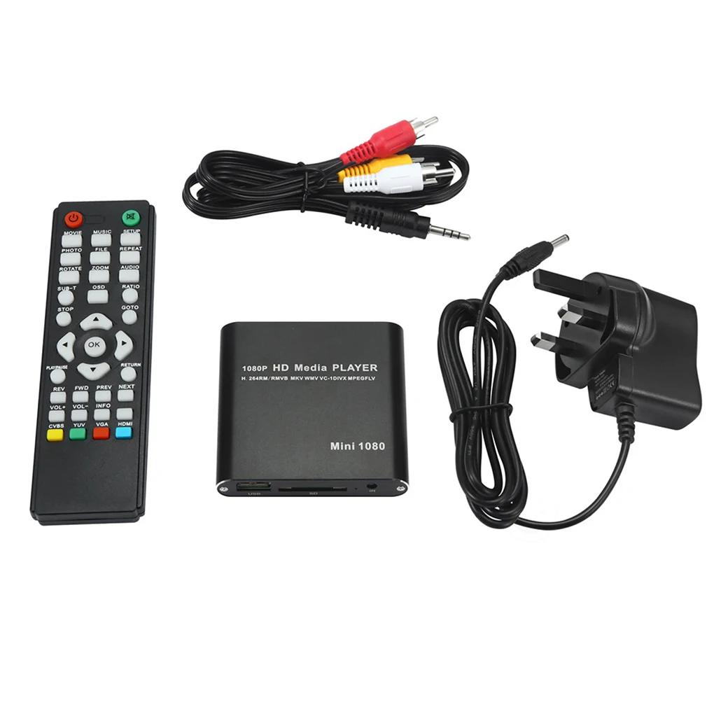 1080P Мини HD медиаплеер AV USB SD MMC мультимедийная реклама MKV автомобильный внешний