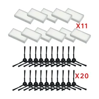 31pcs/Lot 20pcs Side Brush(10 Pair)+11Pcs HEPA Filters Bursh for Ecovacs CR120 X500 X600 Panda X500 Filter Promaster Robot 2712