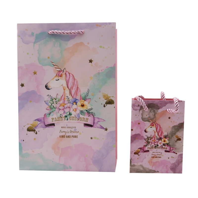 Новогодняя Подарочная коробка с единорогом ручная роспись сумки для еды