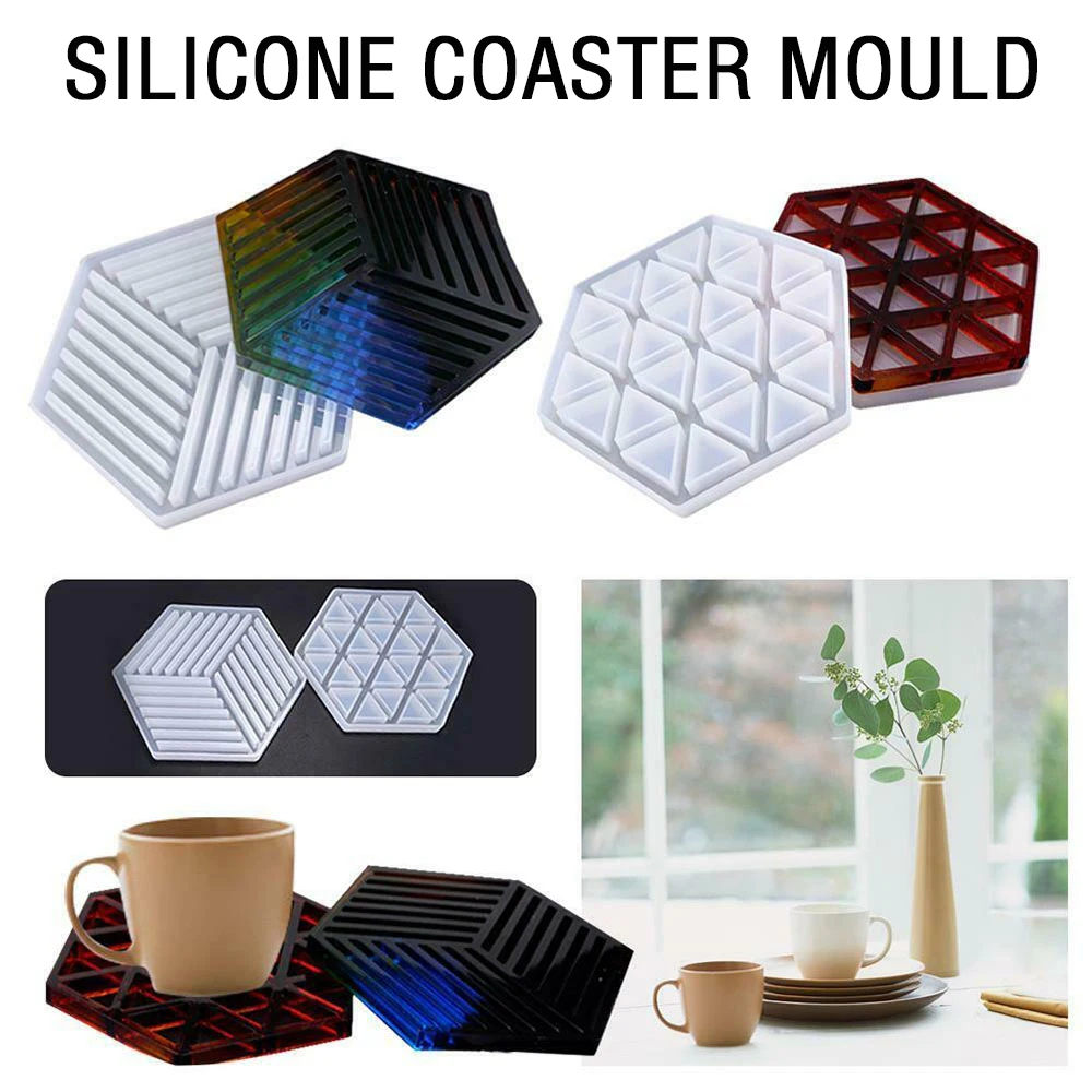 

Craft Casting Mold Jewelry Pendant Hexagon Making Mould Coaster Resin Silicone
