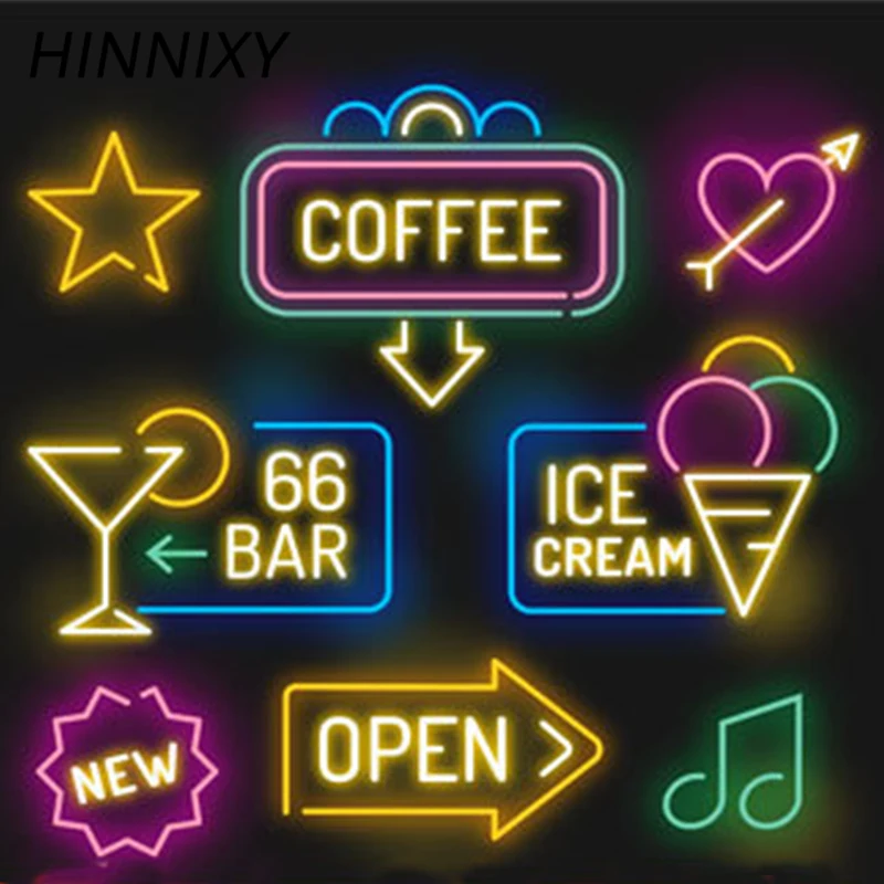 Hinnixy DIY Неоновый Ночной светильник под заказ люминесцентный шрифт стеклянная