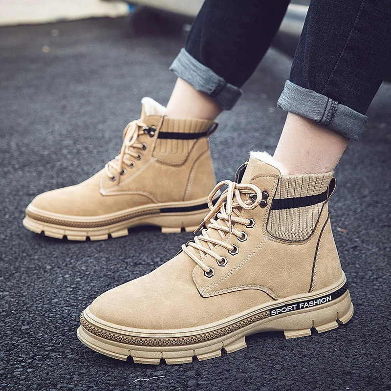 

Mazefeng New Winter Snow Boots Comfortable Warm Boots Ankle Boots Wear-resistant Cotton Shoes Men Snow Boots Velvet Ankle Boots