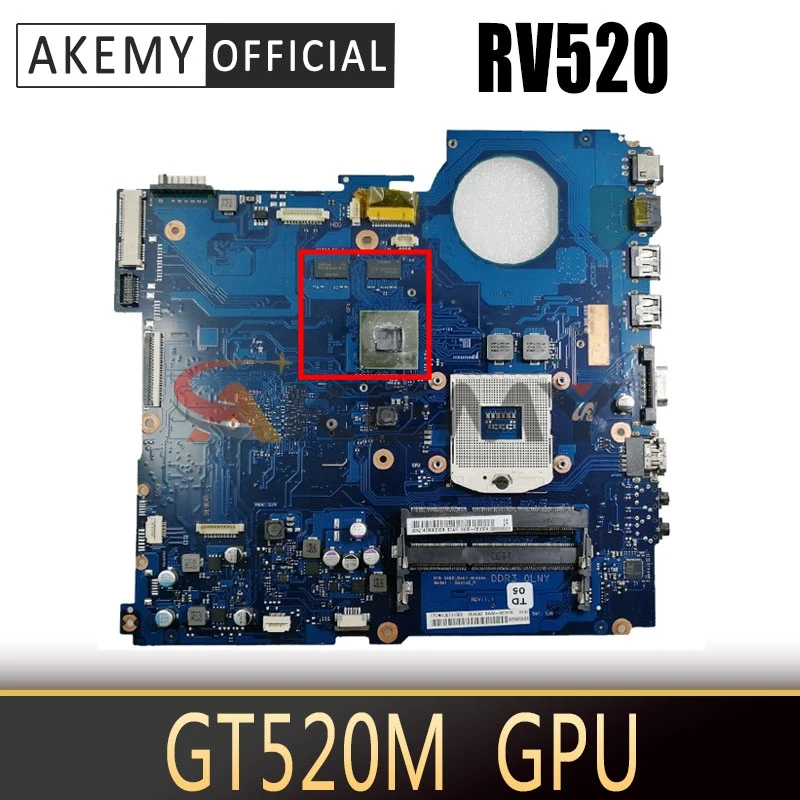 

AKEMY Mainboard For Samsung RV520 Laptop Motherboard HM65 DDR3 GT520M Discrete Graphcis BA92-08186A BA41-01608A