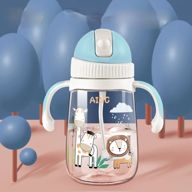 

zq No-Spill Cup Baby Choke Proof Leak Children's Straw Water Pot Drop-Resistant Drinking Bottle Carry out