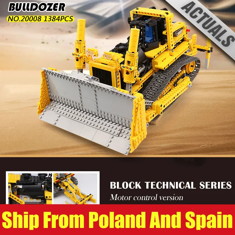 DHL 20008 Technic Car 1384 шт. дистанционные управляющие двигатели бульдозер совместим с 42030 моделями строительных блоков Кирпичи подарки для мальчиков