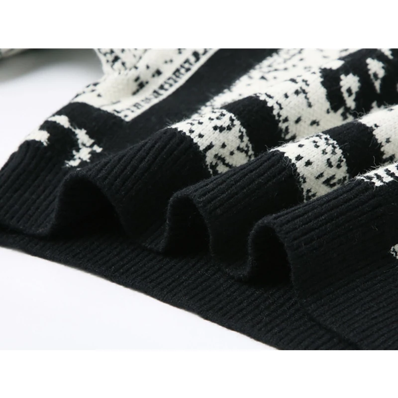 

Vintage Print Short Sweaters Women 2020 Autumn Winter Elegant Warm Knitted Pullovers Female Fashion O-neck Jumper Sweaters Top