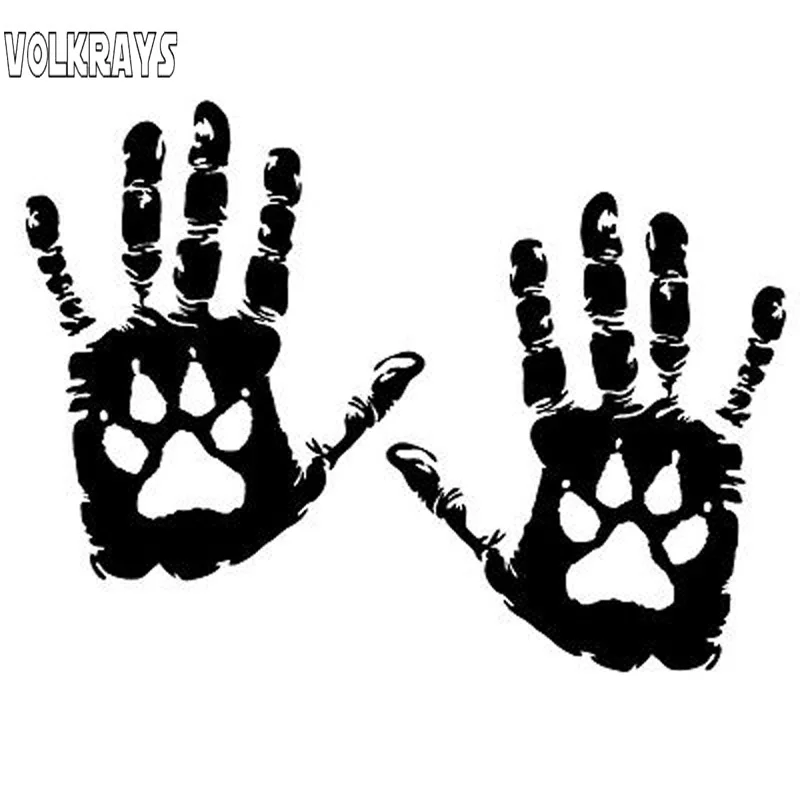 Volkrays модная наклейка на автомобиль собака лапа принт руки люди любовь животные