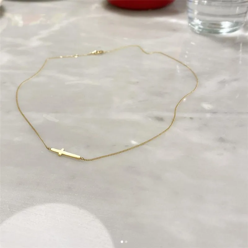 Минималистичные женские Чокеры с крестом RUIYI модное короткое ожерелье из