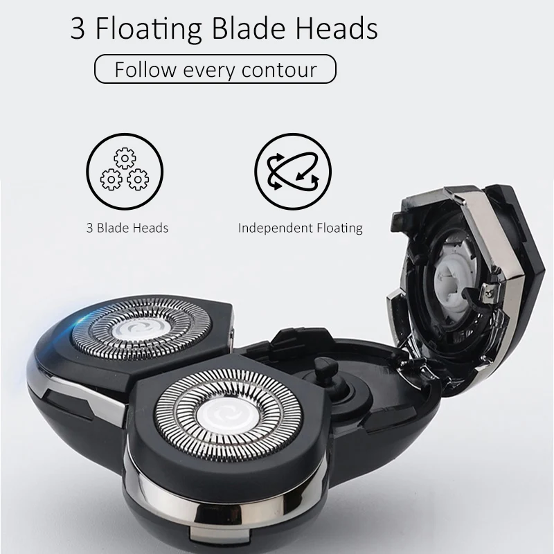 электро Мужская бритва для бороды сухой и влажный Электрическая триммер станки