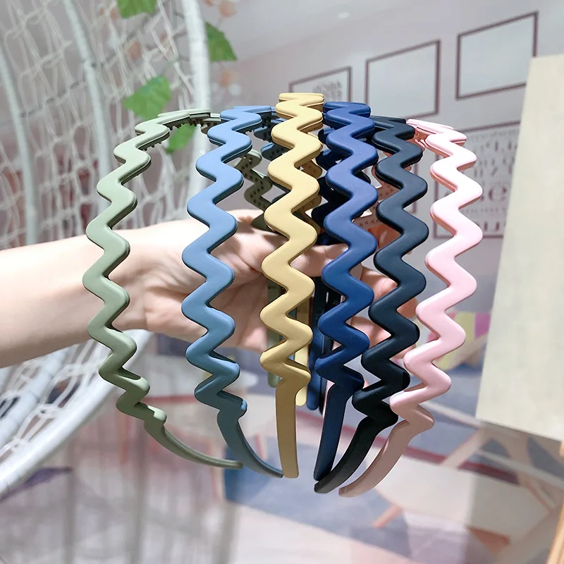 

7 Color Frosted Morandi Wavy Hairbands for Women Hair Accessories Korean Handmade Hoops Headband Simple and versatile Ornaments