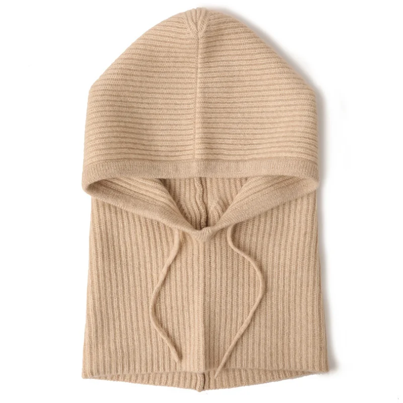SHUCHAN 100% Cashmere Women Hat Winter Outdoor  Keep Warm  Bomber Hats Solid Winter Accessories for Women Autumn