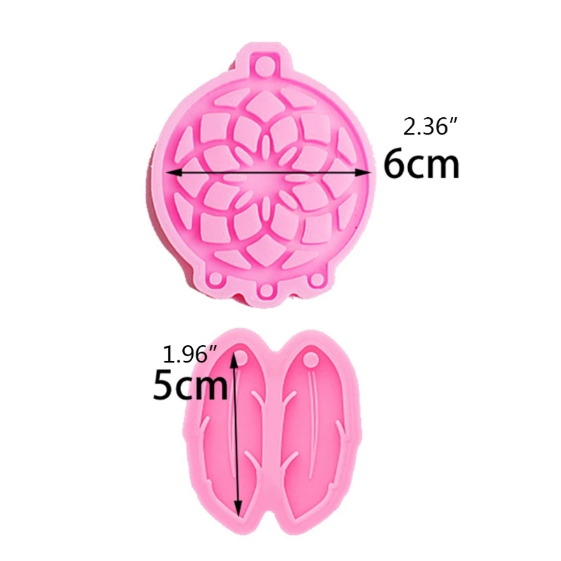 

95AB Dream Catcher Feathers Earrings Epoxy Resin Mold Jewelry Pendant Silicone Mould