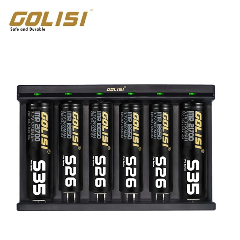 Golisi Needle 1/2/4/6 светодиодный Инди USB Порты и разъёмы Смарт Lite Батарея Зарядное устройство для батарей Li-Ion(литий-ионных) Батарея 2 слота