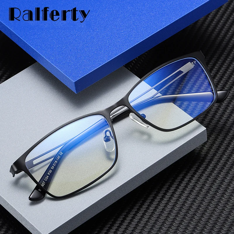 

Ralferty Men's Optical Glasses Frame Male Blue Light Glasses Anti-glare Eyeglass Frames For Men No Diopter Prescription Frame