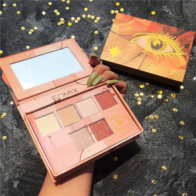 6 цветов мерцающие матовые тени для век Палитра блестящие металлические алмазные