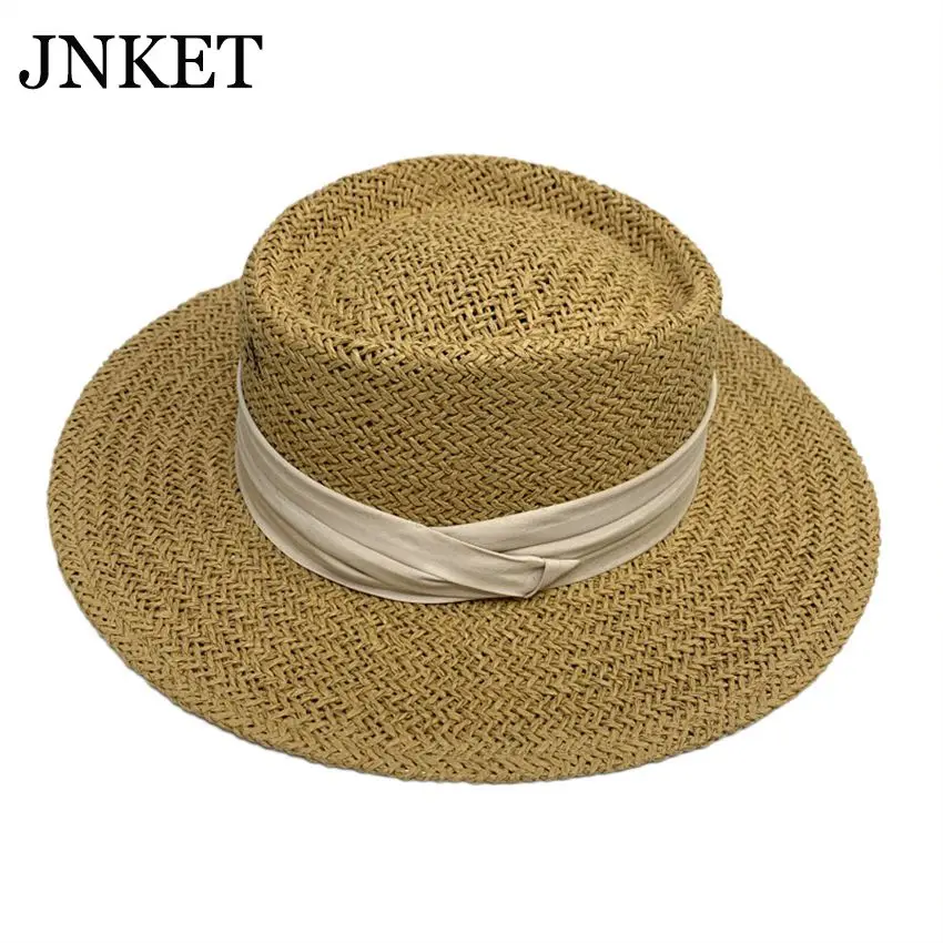 

JNKET New Women's Straw Hat Sunbonnet Beach Hat Outdoor Travel Sunhat Summer Hat Large Brim Hats Flat Cap Top Hats Chapeu