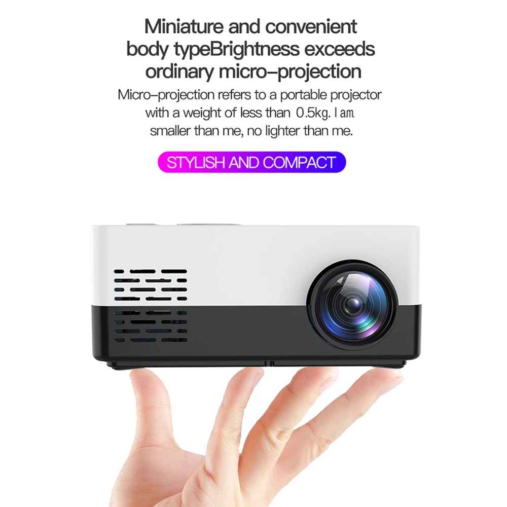 LEJIADA Новый J16 светодиодный мини проектор 320x240 Пиксели поддерживает 1080P HDMI