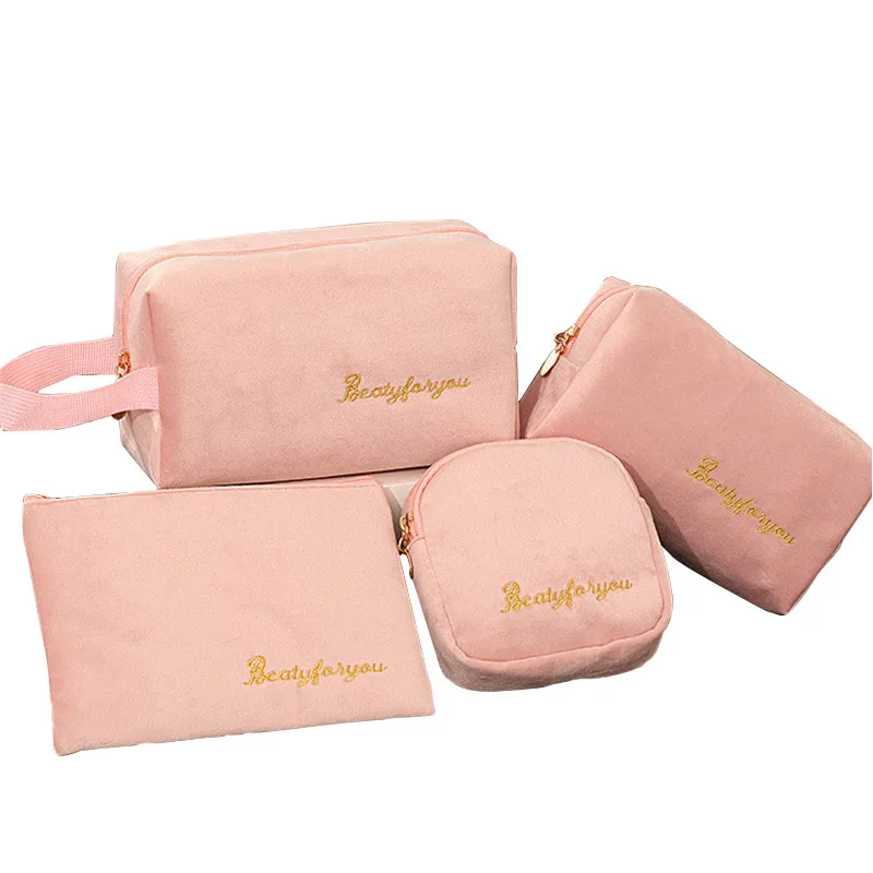 Женская бархатная косметичка для зимы модная Портативная сумка-Органайзер