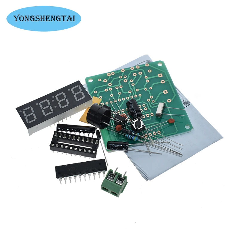 Цифровые 4-битные электронные часы AT89C2051 набор для самостоятельной сборки -