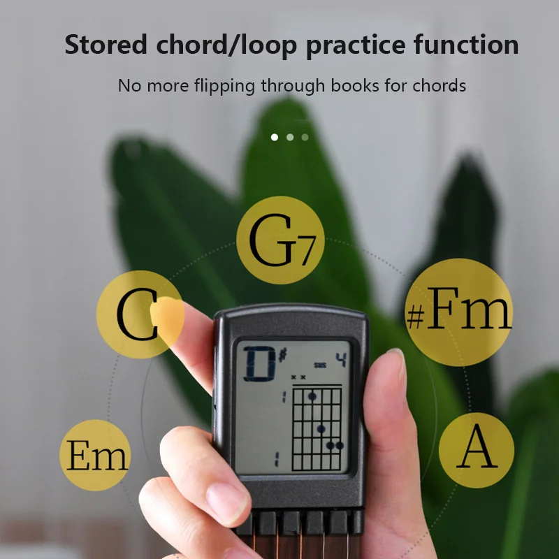 Карманная цифровая гитара аккорд мини 6 ладов портативная на шею карманная с