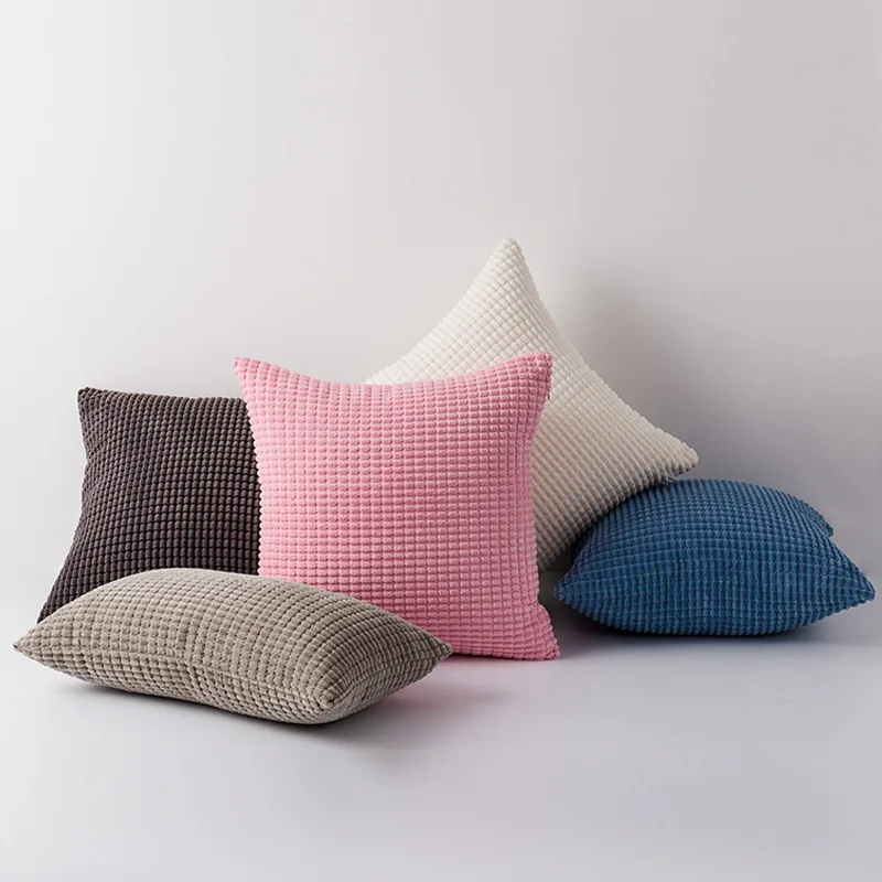 

Ins style cushion stripe large grain sofa pillow cover modern simple square corn corduroy pillow cover