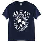 Топы с круглым вырезом, S.T.A.R.S. Мужская хлопчатобумажная футболка Классическая Летняя футболка 100% из размера плюс хлопка с изображением злого зомби