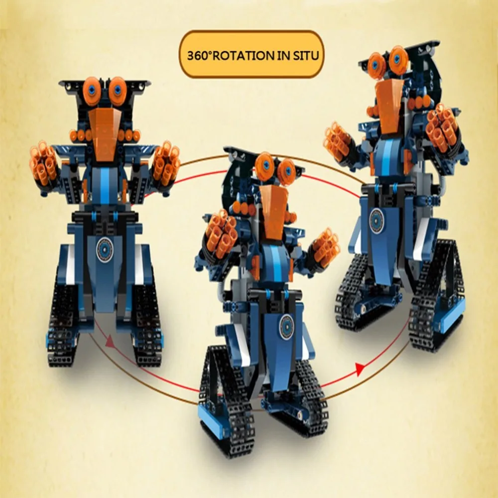 392 шт. M1 4CH пульт дистанционного управления DIY RC строительные блоки Rover Robot игрушки блоки конструктора с 360 вращением на месте для подарка детям