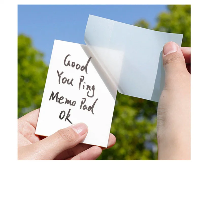 Transparent Sticky Notes 50 sheets S M L Size Memo Pad Bookmark Marker Sticker Paper Office School Supplies | Канцтовары для офиса